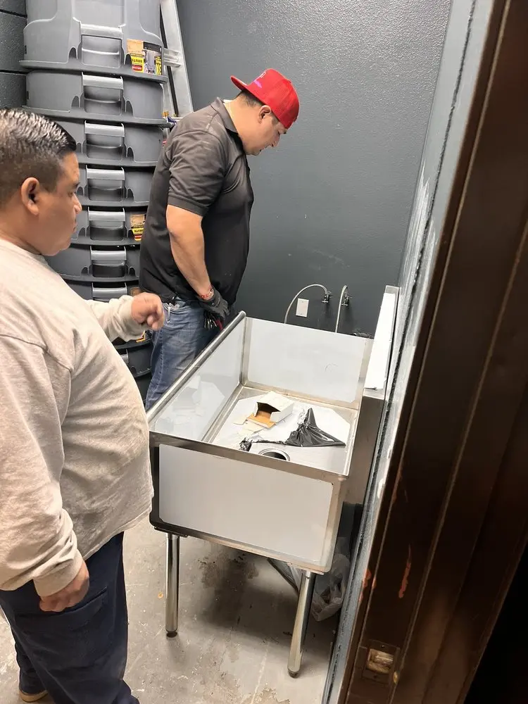 Commercial plumbing and sink installation in Waco